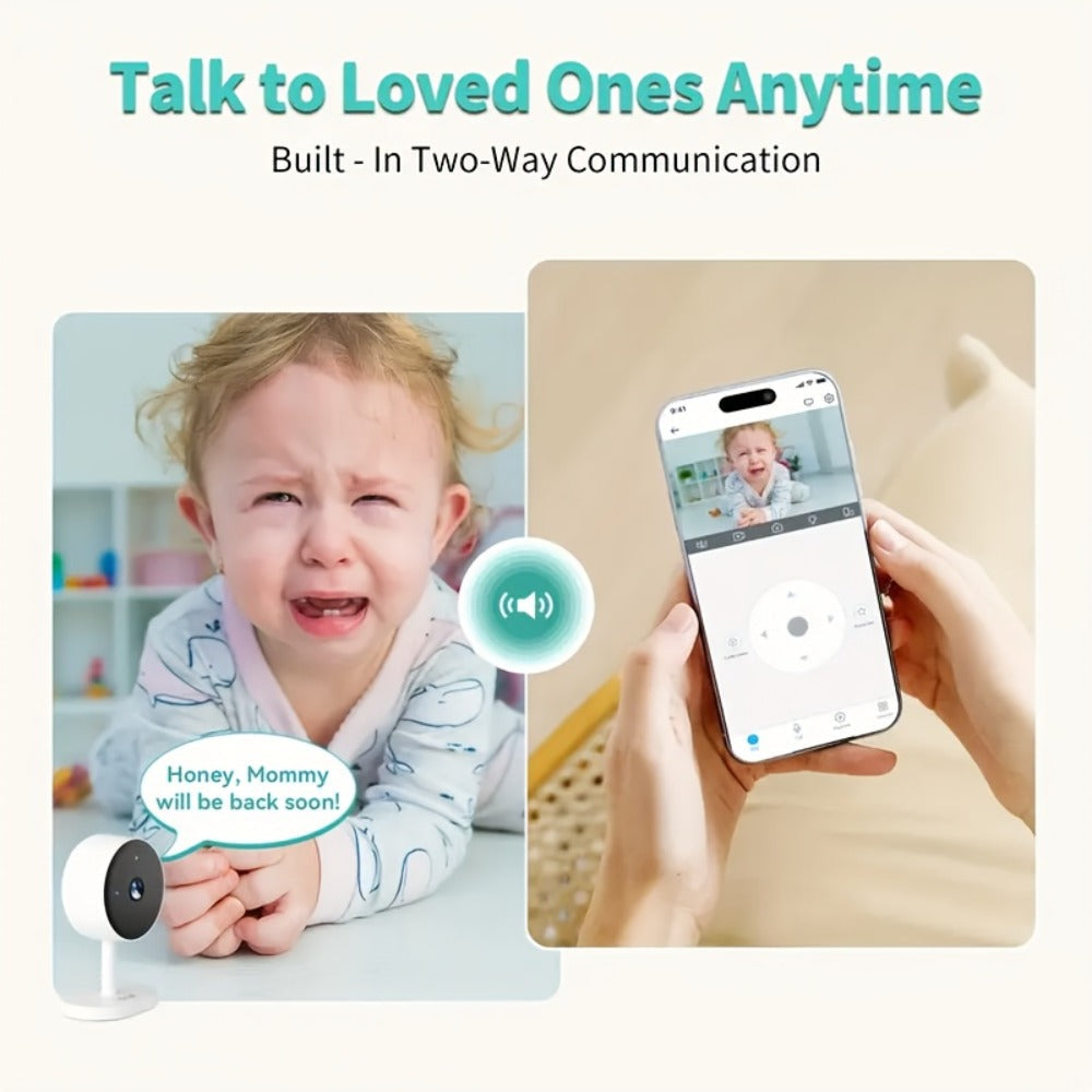 2K 3MP Card-Style WiFi Security Camera Indoor 5G & 2.4G Dual Band Night Vision Motion Detection Two-Way Audio Alexa Google Home Compatible Cloud & SD Card Storage CW1303