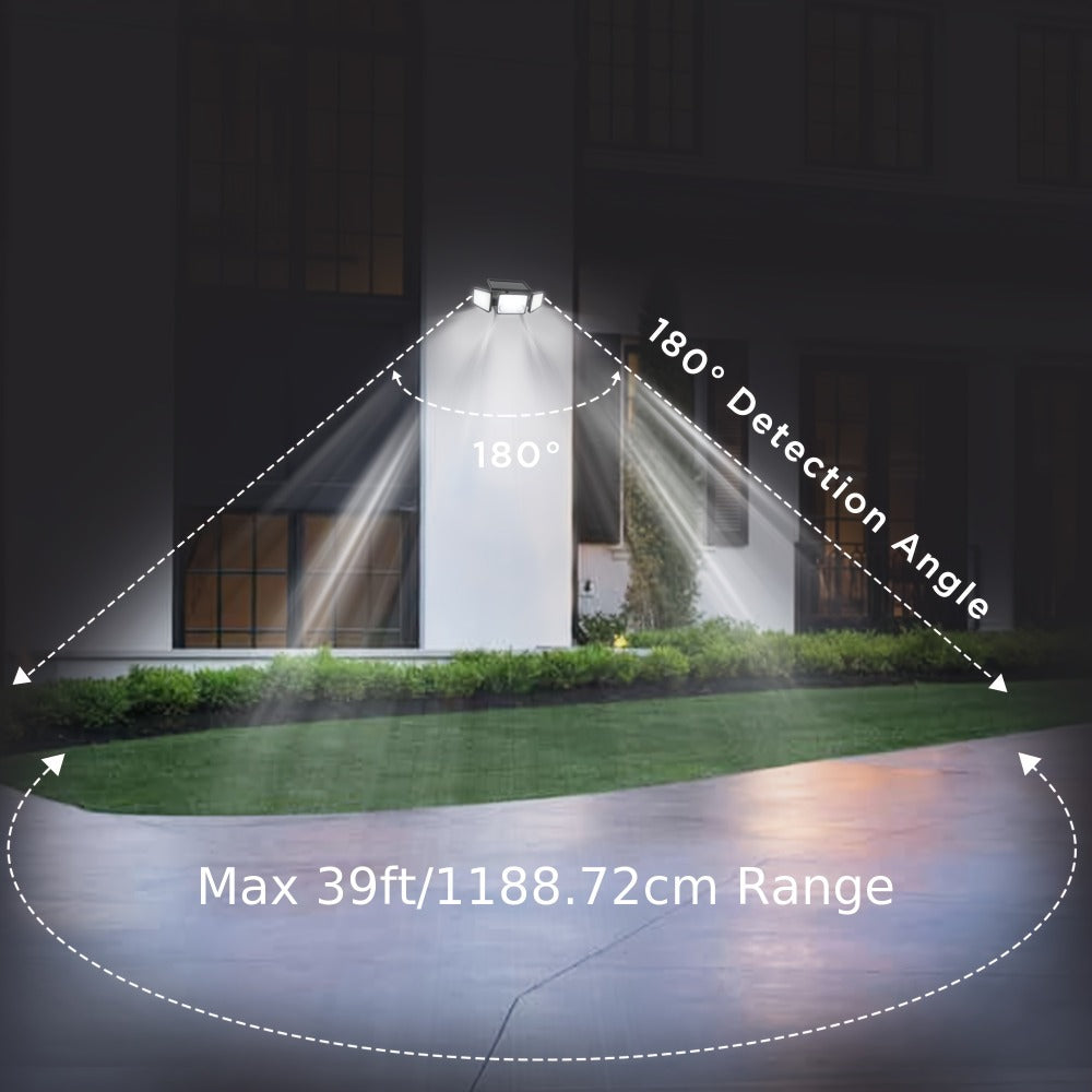 Solar Motion Sensor Light Outdoor – 3000LM 7000K 152 LED Flood Light with Dual Sensor, IP54 Waterproof, 270° Wide Angle & 3 Modes for Garden, Fence & Eaves (2 or 4 Pack)