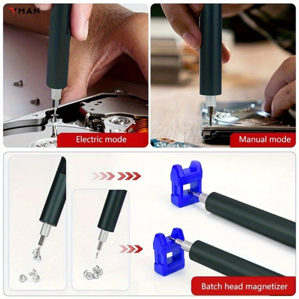 142-in-1 Electric Precision Screwdriver Tool Kit, Rechargeable Cordless Electric Screwdriver with 120 Bits & 22 Repair Tools, for iPhone MacBook PC Tablet PS4 Xbox Nintendo DIY Electronics Repair