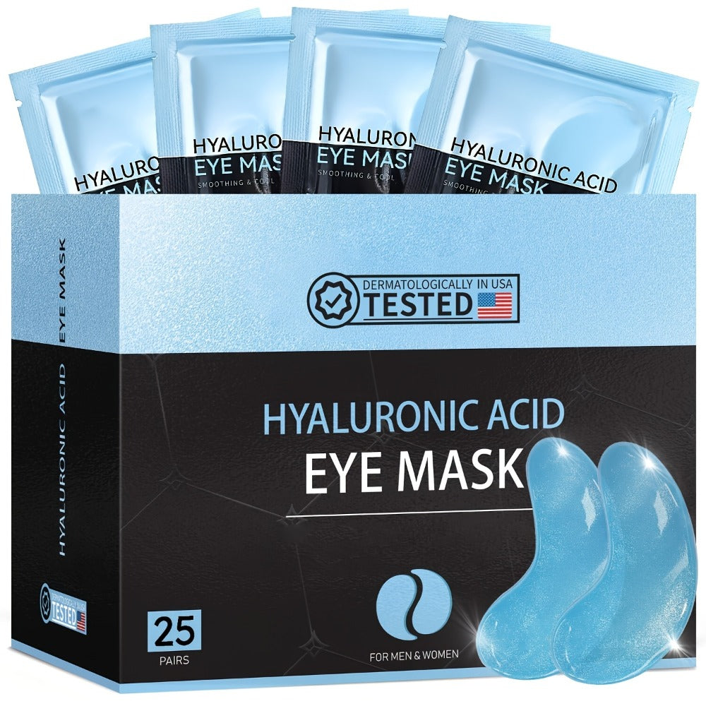 Under Eye Patches Collagen 25 Pairs 3-Formula Choice — Caffeine for Dark Circles & Puffiness | Hyaluronic Acid for Deep Hydration | Aloe Vera for Soothing & Cooling | All Skin Types Men & Women