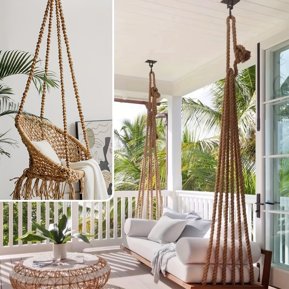 Manila Rope Natural Jute Twisted Hemp Rope – 3/4" 1" 1-1/4" 1.5" Thick Heavy Duty Outdoor Rope for Swing Bed Hammock Railing Crafts Tug of War Landscaping Gardening Bundling Home Decor