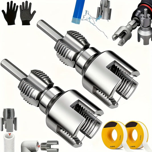 Pipe Thread Cutting Tool, HSS Drill-Compatible 1/2-Inch, 3/4-Inch or Combo Options