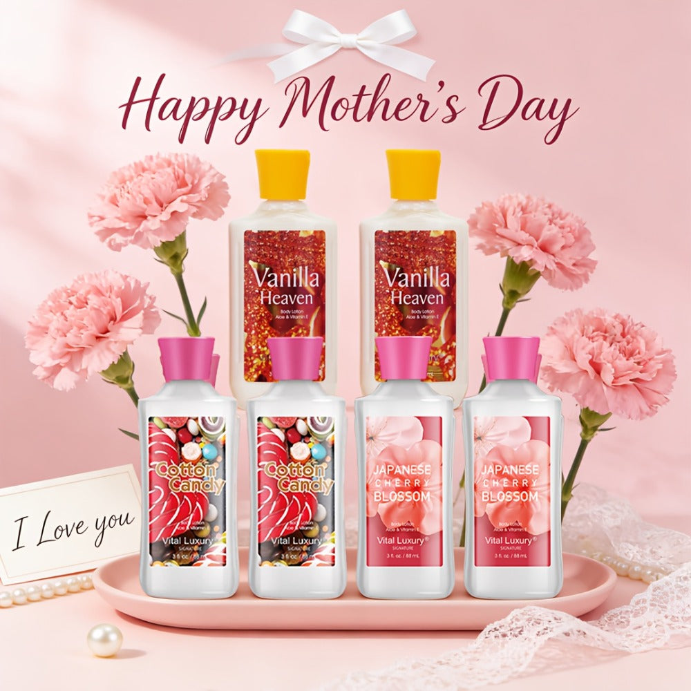 Scented Body Lotion & Hand Cream Vitamin C Glycerin Deep Moisturizing - Japanese Cherry Blossom Vanilla Cotton Candy Dry Skin Hydrating Lotion Women Men All Skin Types Gift