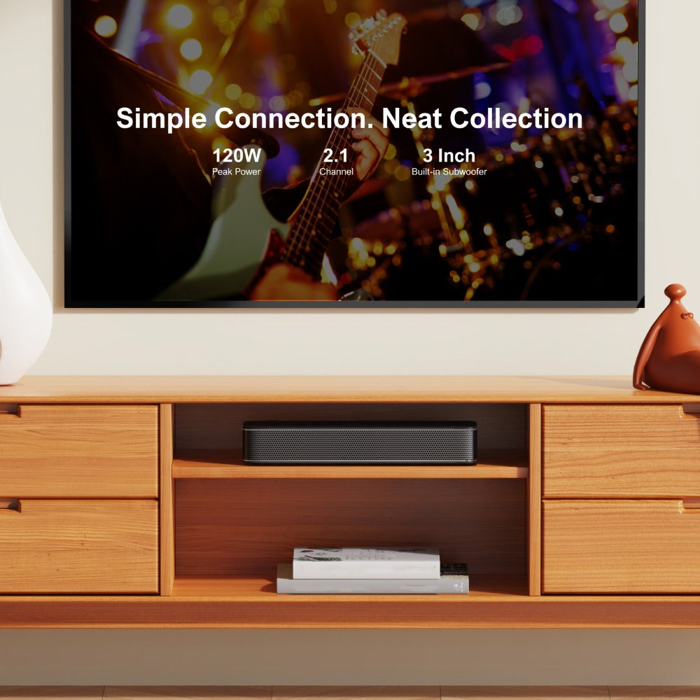 ULTIMEA Soundbar with Built-In Subwoofer – Choose 2.2CH 100W Detachable, 2.1CH 120W App Control, or 5.0CH 180W RGB Surround System, Bluetooth 5.3, ARC Optical AUX, 3 EQ Modes, Home Theater Speaker