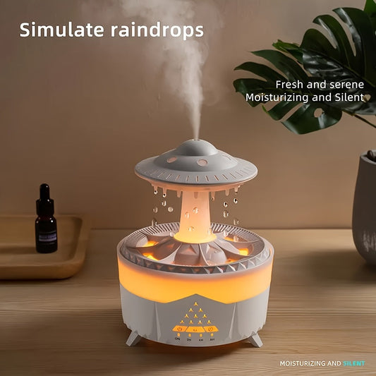 Aroma Diffuser and Cool Mist Humidifier with Water-Drop Design, White or Black