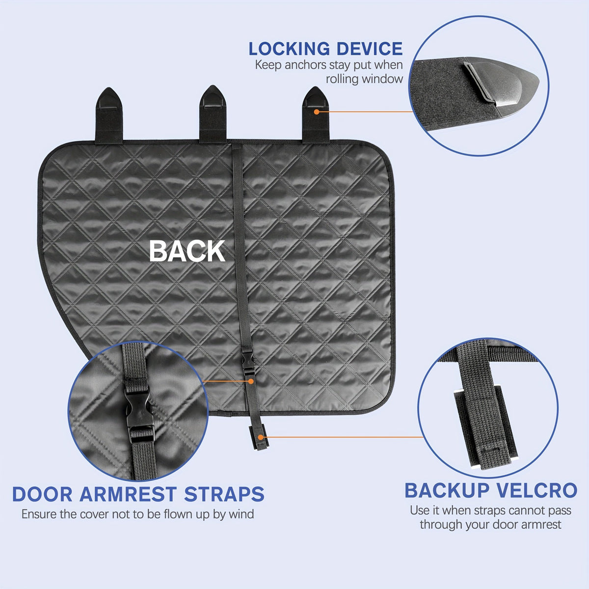 Car Door Protector for Dogs 2-Pack | Pet Scratch Guard Cover for Car Interior Door Panel, Waterproof Dirt-Resistant with Exclusive Lock Tabs & Armrest Straps, Fits All Cars Trucks SUVs, 22"x29"