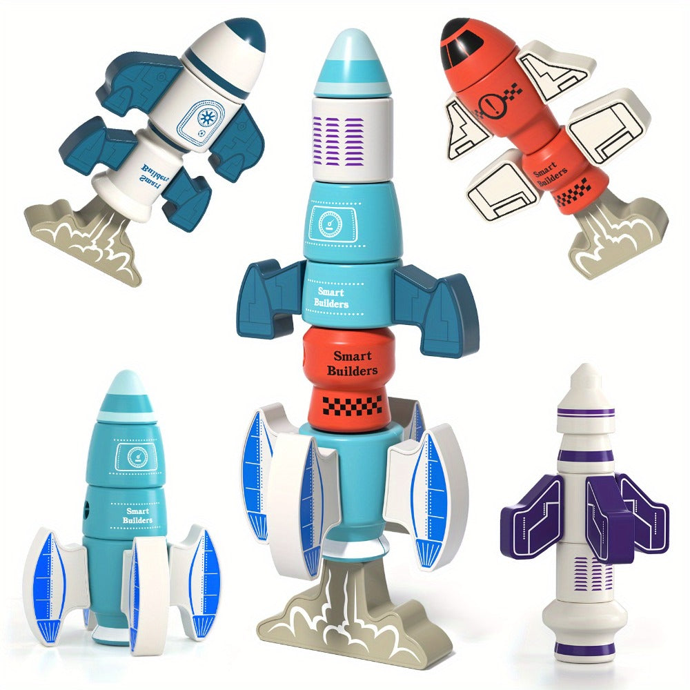 Magnetic Robot Building Toy, 33 Pieces with Storage Box for Kids Ages 3-5