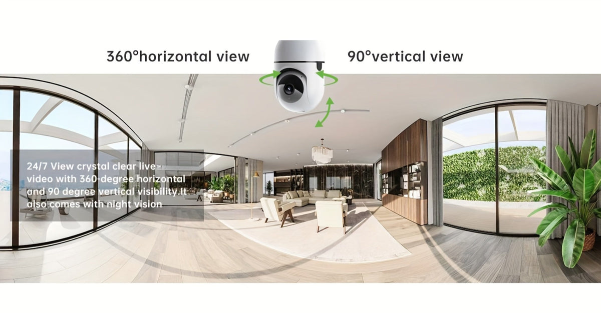 4MP Indoor Security Camera 360° Rotatable with Human Tracking, Motion Detection, Dual-Channel WiFi 2.4G & 5G, Color Night Vision, Two-Way Audio & App Control – Home Surveillance Camera