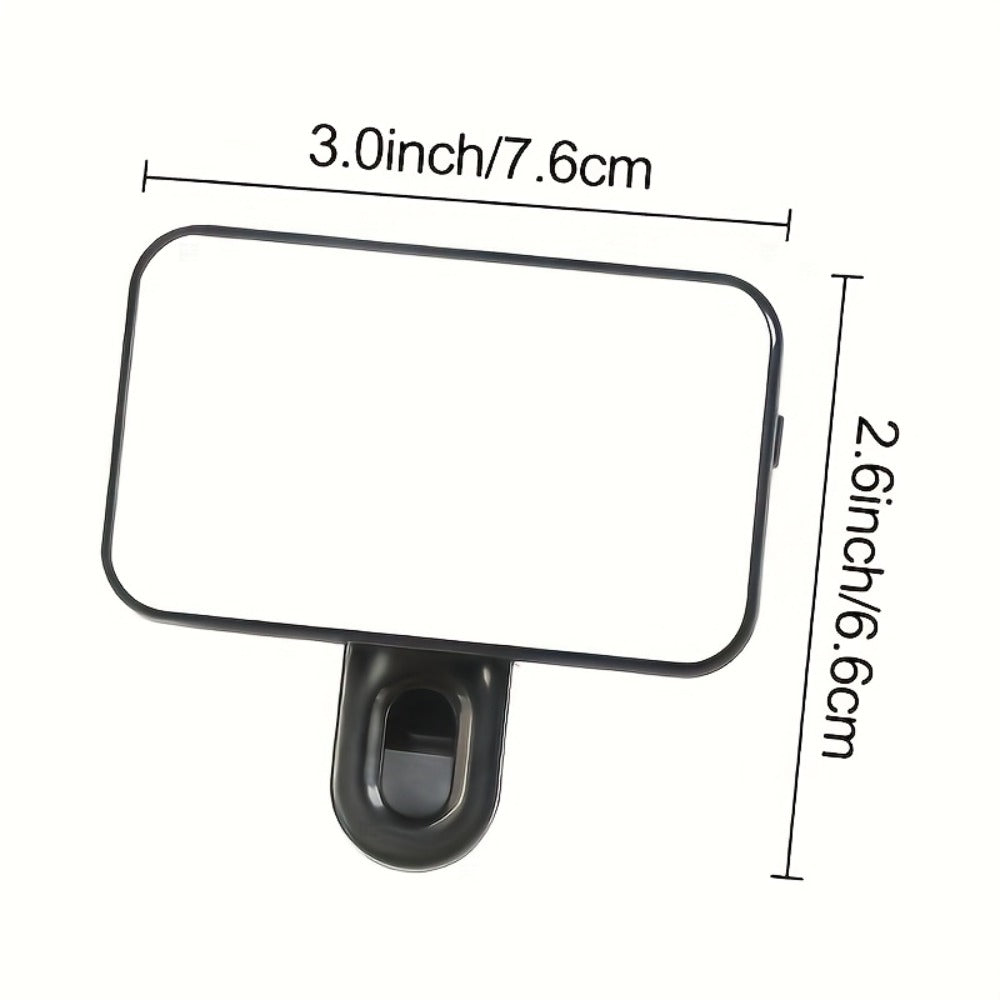Clip-On LED Fill Light for Phone Laptop Tablet Mini Portable Selfie Light for Video Conferencing Live Streaming Makeup Photography Battery Powered Compact Clip Light