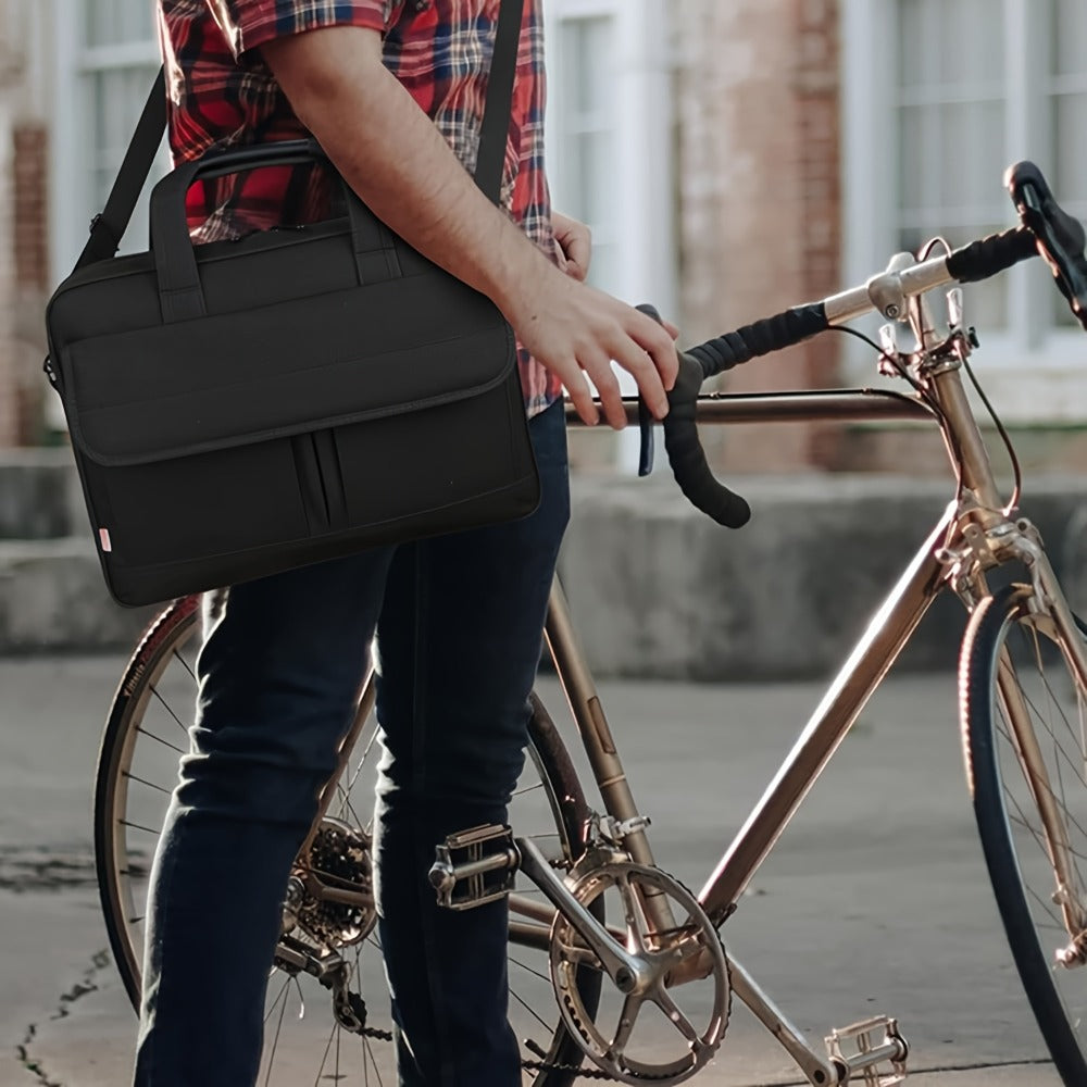 15.6 Inch Laptop Bag Business Messenger Briefcase – Multi-Compartment Shoulder Bag with Removable Strap, Luggage Sleeve, Foam-Padded Laptop Sleeve, Perfect Gift for Men & Women Professionals & Travelers
