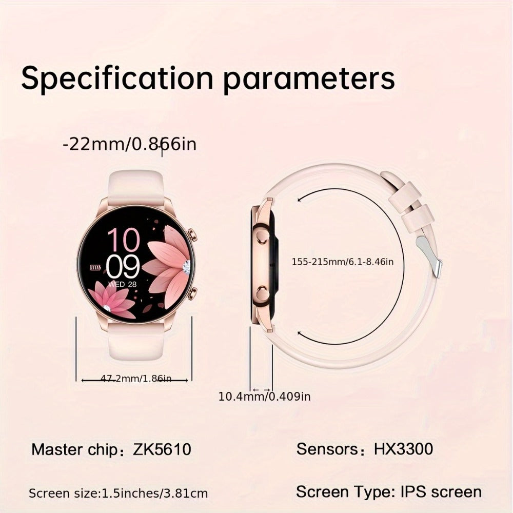 Round Dial Smartwatch 2.01 Inch Large Screen Wireless Calling 100 Sport Modes Sleep Monitor Built-In Games Weather Calculator Pedometer Heart Rate Fitness Tracker Android iPhone Compatible Men Women Steel or Silicone Band Black Silver