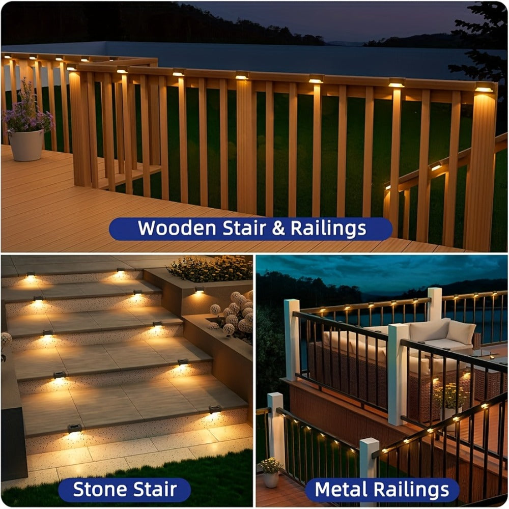 Solar Deck Lights Outdoor 20/30 Pack IP44 Waterproof Warm White LED Step Lights for Stairs Fence Patio Garden Pathway Courtyard Landscape Decoration - Black White Brown Available