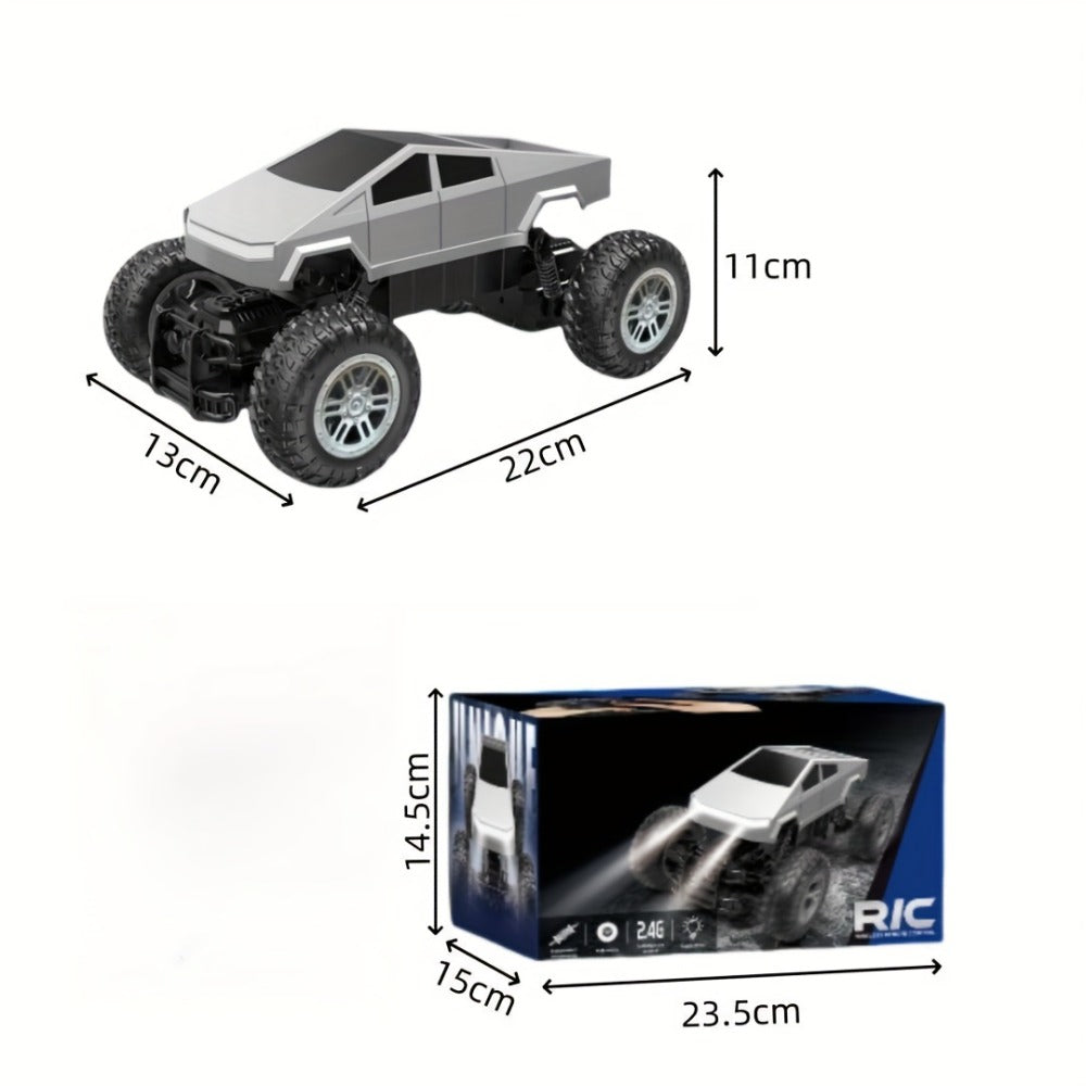 1:16 RC Monster Truck, 4WD Off-Road Pickup with LED Lights and 45° Climbing