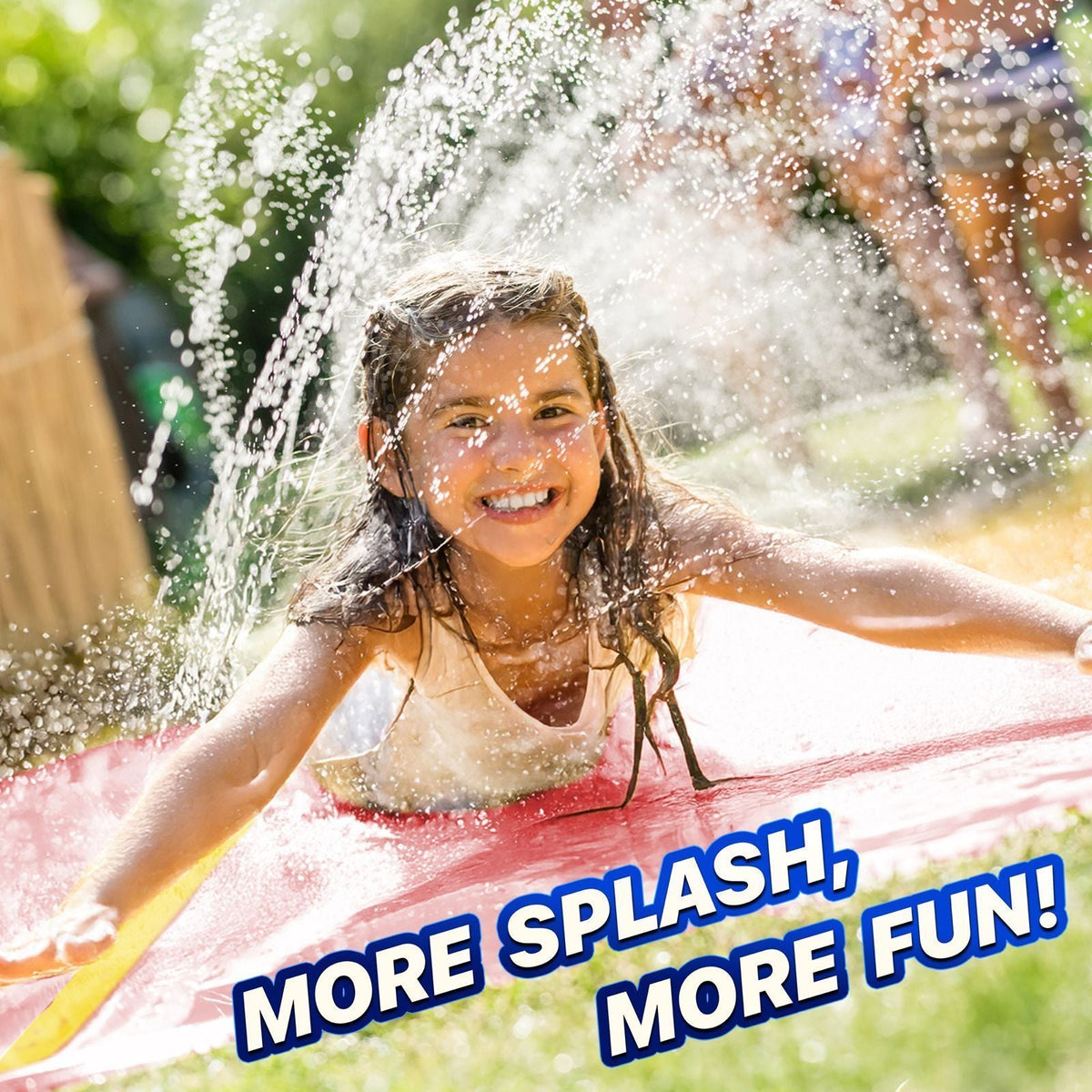 Kids Water Slide, 18 x 5 ft Dual-Lane Slip and Slide with Zigzag Sprinkler