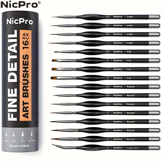 Miniature Paint Brush Set, 16 & 24 Piece Fine Detail Kit with Brush Holder & Carry Bag