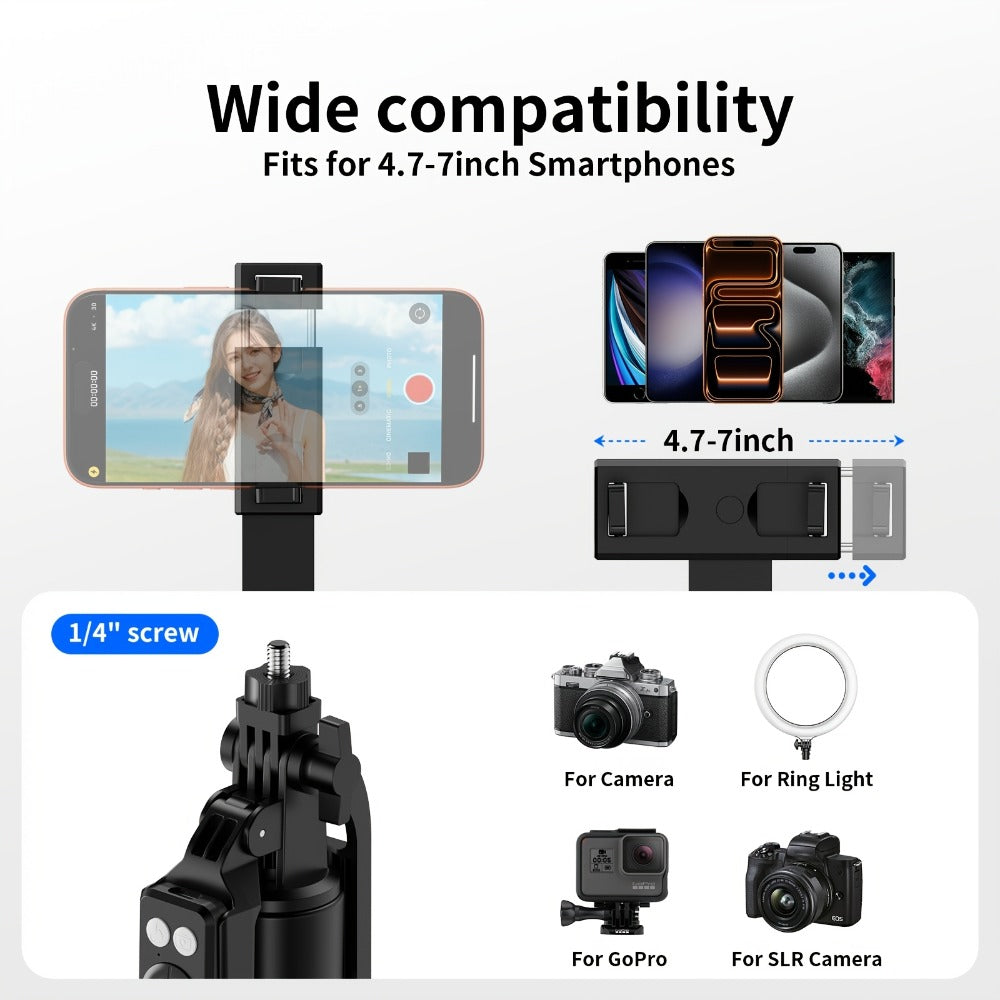 67 Inch Selfie Stick Tripod with Dual Fill Lights & Wireless Remote – GoPro 1/4 Mount 2-in-1 Extendable Phone Holder for iPhone Android Camera, TikTok YouTube Live Streaming Travel Vlogging Photography
