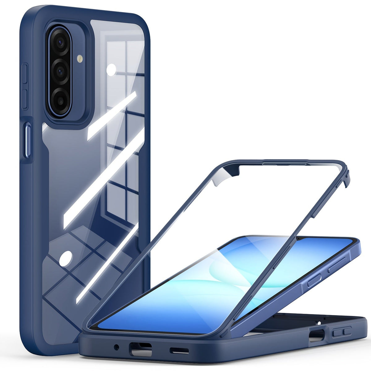Samsung Galaxy A-Series Rugged Case with Built-In Screen Protector – Full Body Shockproof Phone Cover for Galaxy A15 A16 A17 A36 A37 A56 A57 5G | Heavy Duty Drop Protection