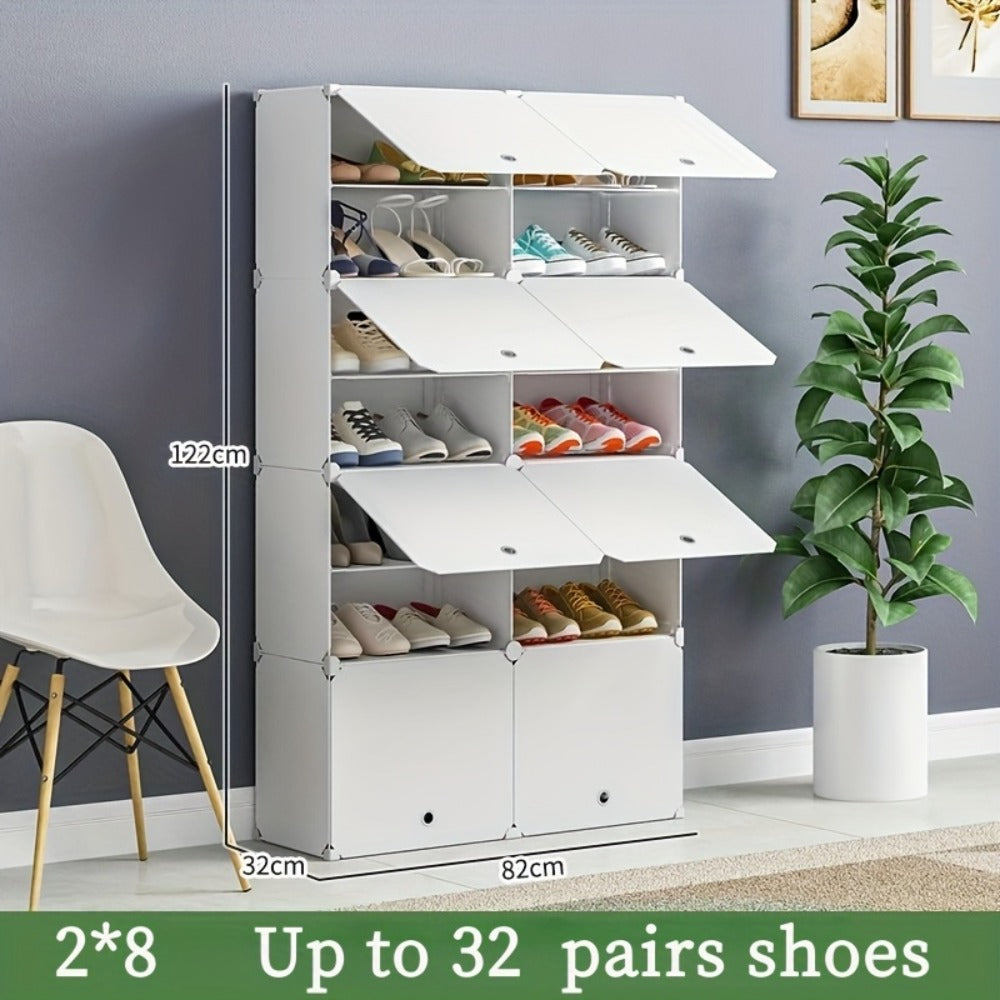 Shoe Rack Organizer Free Standing – Shoe Storage Cabinet for Boots, Slippers & High Heels | 2×6 / 3×8 Tier Shoe Shelf for Closet, Bedroom, Entryway & Hallway | White, Translucent & Black Options