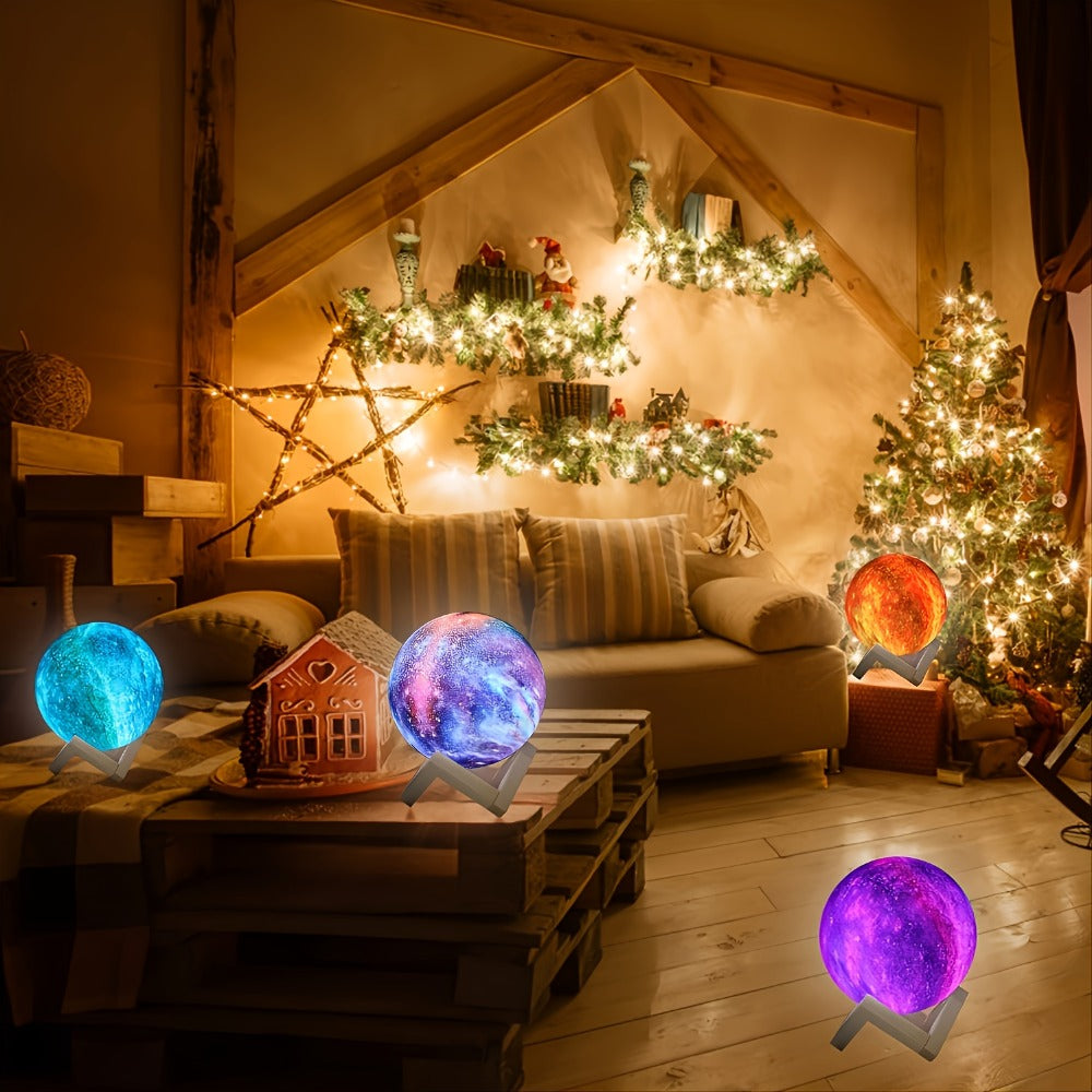 Moon Lamp Night Light 16 Colors 3D Galaxy Lamp with Wooden Stand Remote Control USB – Perfect Birthday Gift for Women Men Lovers (5.9 Inch)