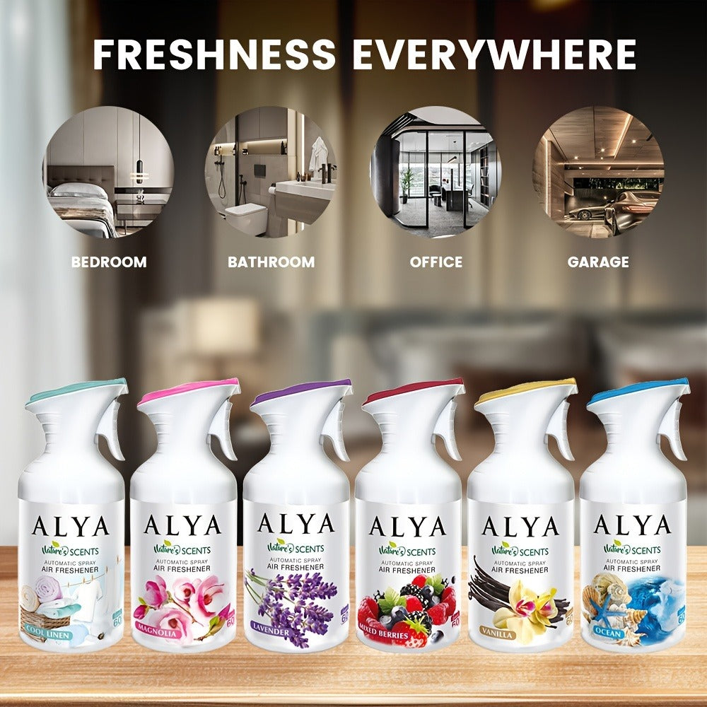 Air Freshener Spray 8.45 oz Aromatherapy Room Spray 1pc or 3pc - 6 Scents Lavender, Vanilla, Cool Linen, Ocean, Mixed Berries & Magnolia, Odor Eliminator for Home, Car, Office, Bathroom, Fabric & Closet