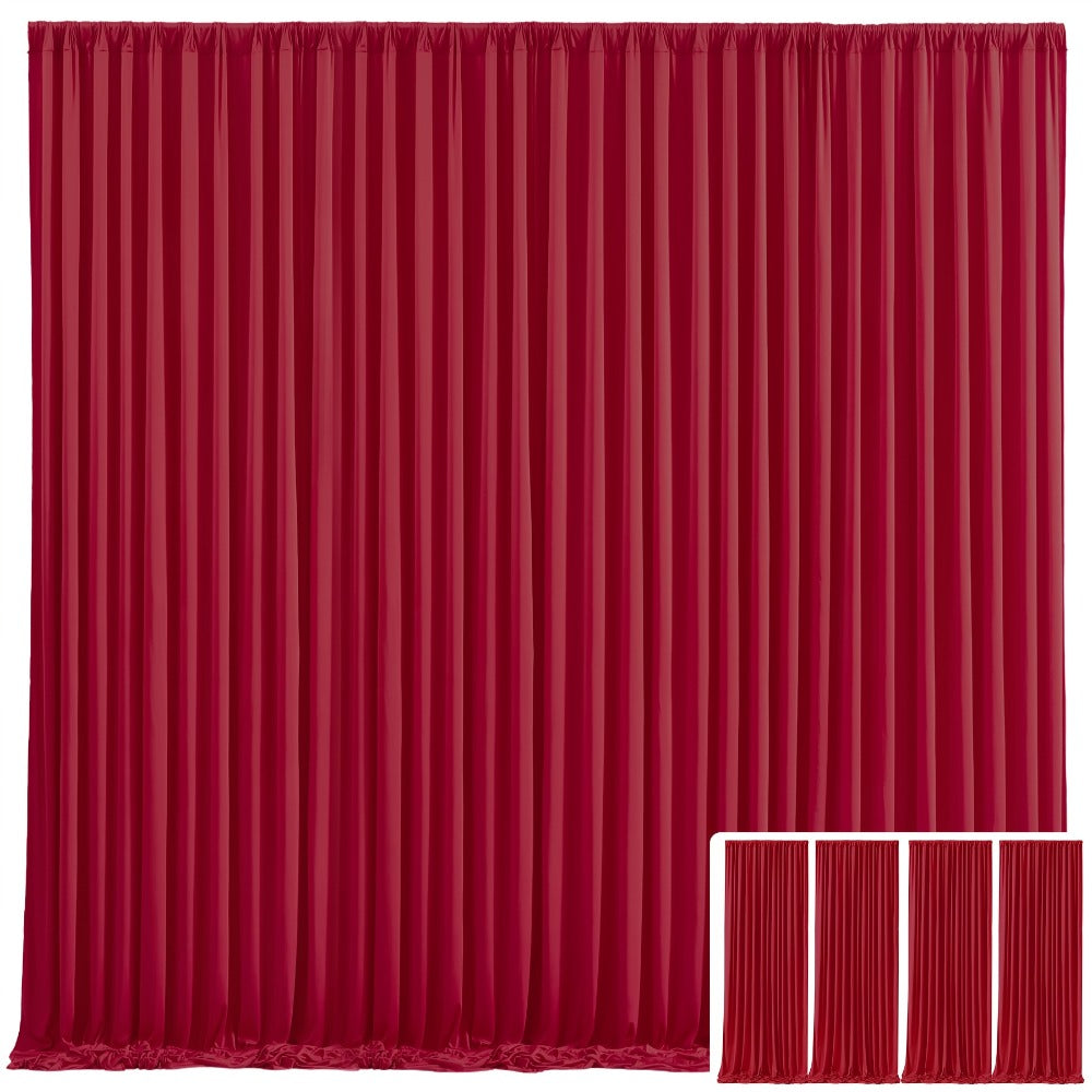 Elegant Fabric Backdrop Curtains 4pcs with Poles 59x85in Non-Transparent Wrinkle-Free Party Photo Backdrop for Wedding Birthday Bridal Shower Graduation Prom Christening Holiday Decor