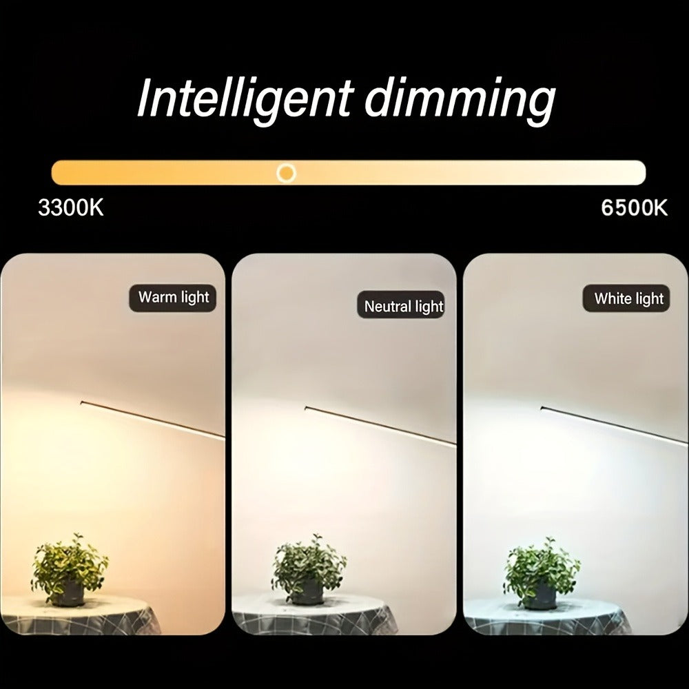 Gooseneck LED Floor Lamp with Stepless Dimming – 3 Color Temperatures, Flexible Neck, Eye-Care LED Smart Reading Lamp for Living Room, Bedroom & Home Office | Tri-Color Adjustable Standing Light