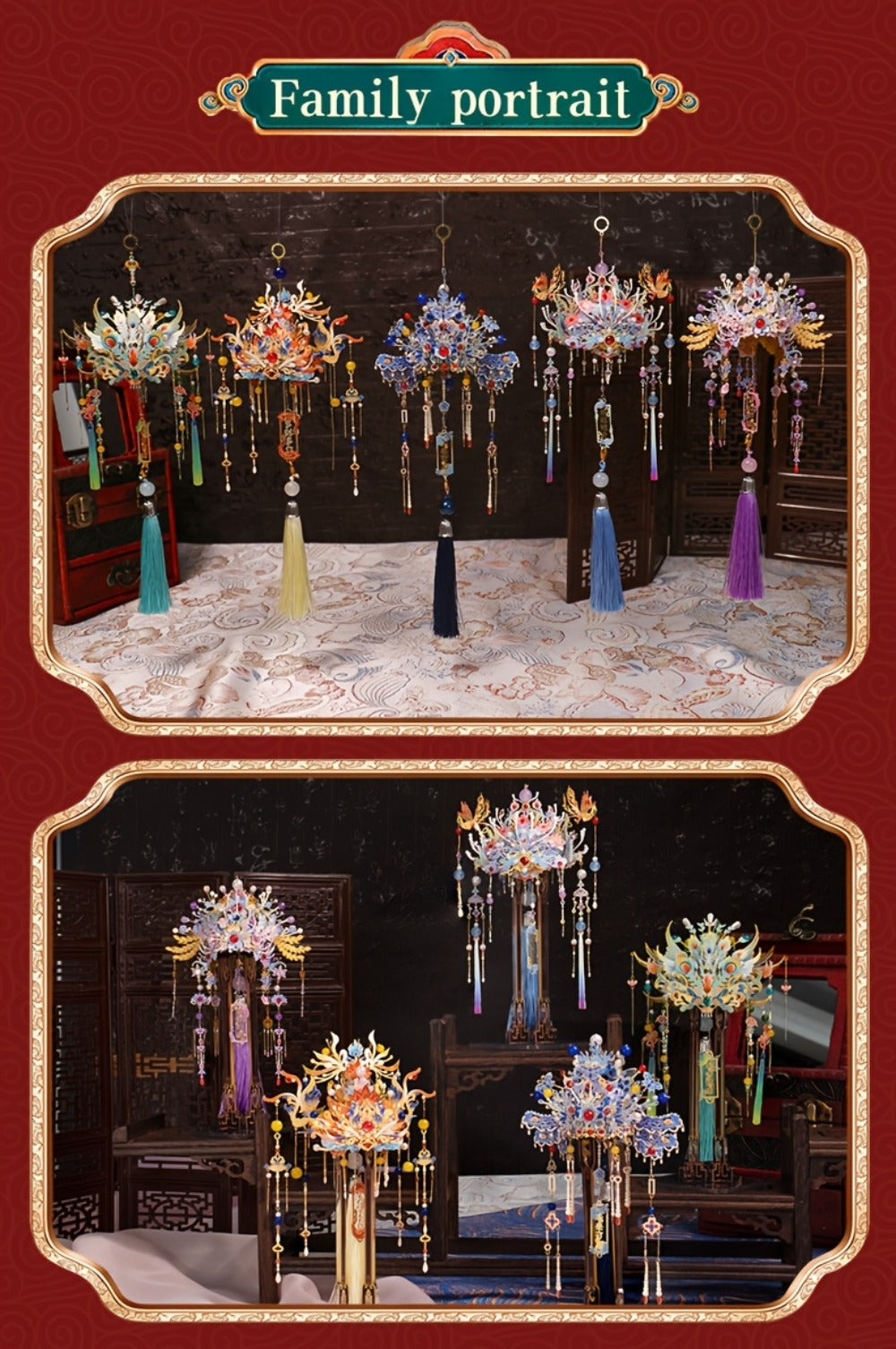 3D Metal Puzzle Phoenix Crown Qingluan – Blue & Gold DIY Assembly with Beads & Tassels, Chinese Mythology Art Collectible, Unique Romantic Gift for Girlfriend Boyfriend Birthday Anniversary