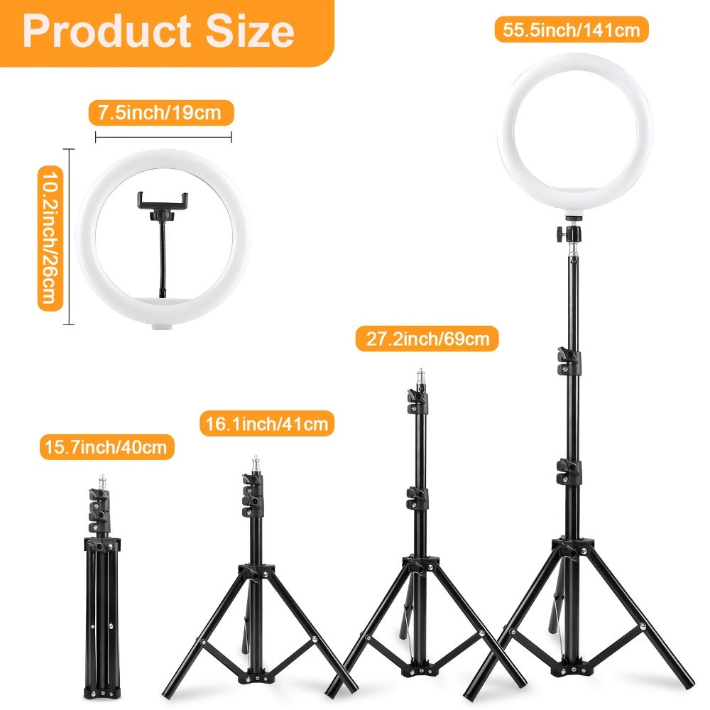 RGB LED Ring Light 43-Inch Adjustable Stand with Phone Holder USB Powered Multicolor Circle Fill Light for Photography Video Recording Streaming Makeup Selfie Outdoor Studio Lighting
