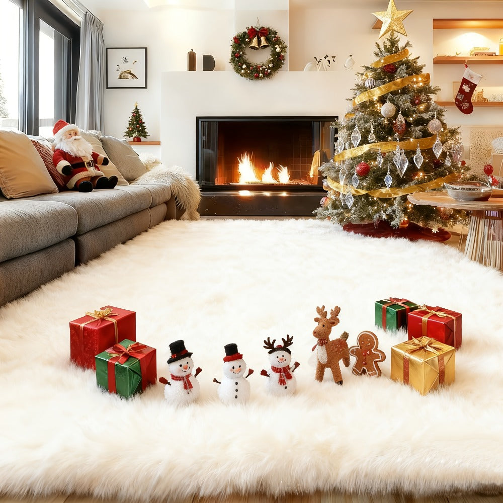 Fluffy Shag Area Rug 8x10 Feet – Ultra Soft Plush Non-Slip Large Living Room Rug, Fuzzy Bedroom Carpet for Teen Dorm, Study Room & Home Decor – Multiple Colors