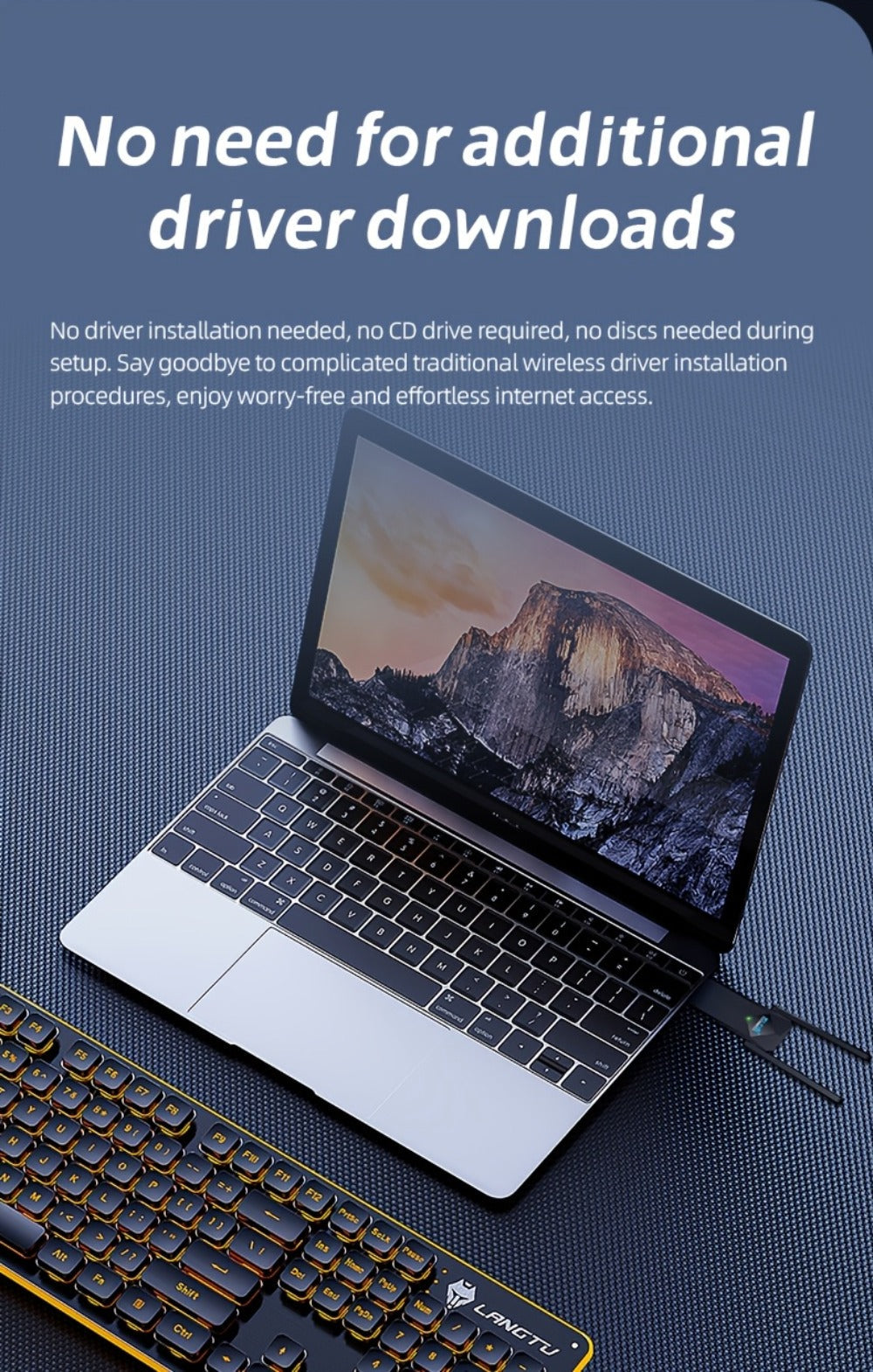 1800Mbps USB WiFi Adapter for PC Desktop Laptop with Dual 5dBi Antennas, 5GHz & 2.4GHz Dual Band Wireless Network Adapter, Windows 11 10 8 7 Compatible, Double Antenna or No Antenna Version