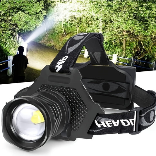 LED Headlamp, 1700 Lumens with XHP-70 LED, 6000mAh Battery and 3 Light Modes