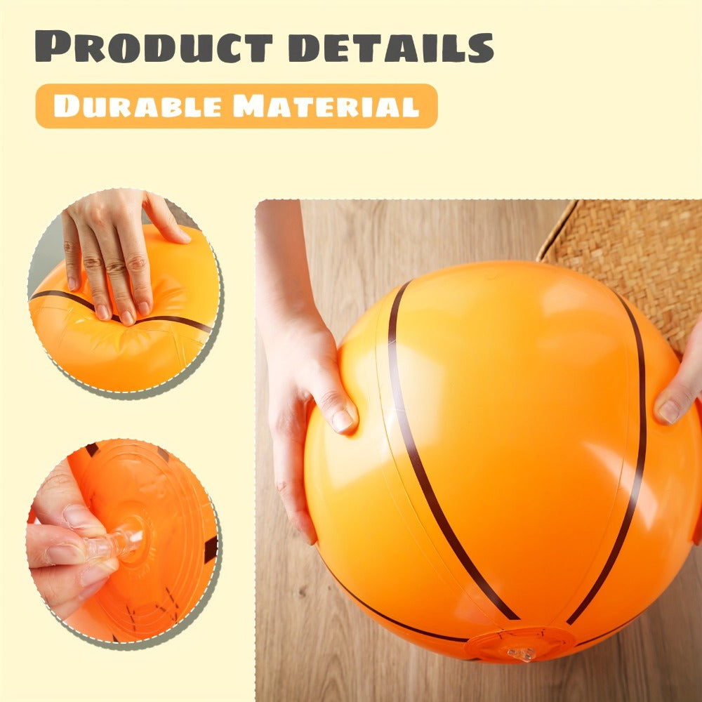 Inflatable Basketball Beach Balls, 8-Pack of 12-Inch Party and Pool Favors