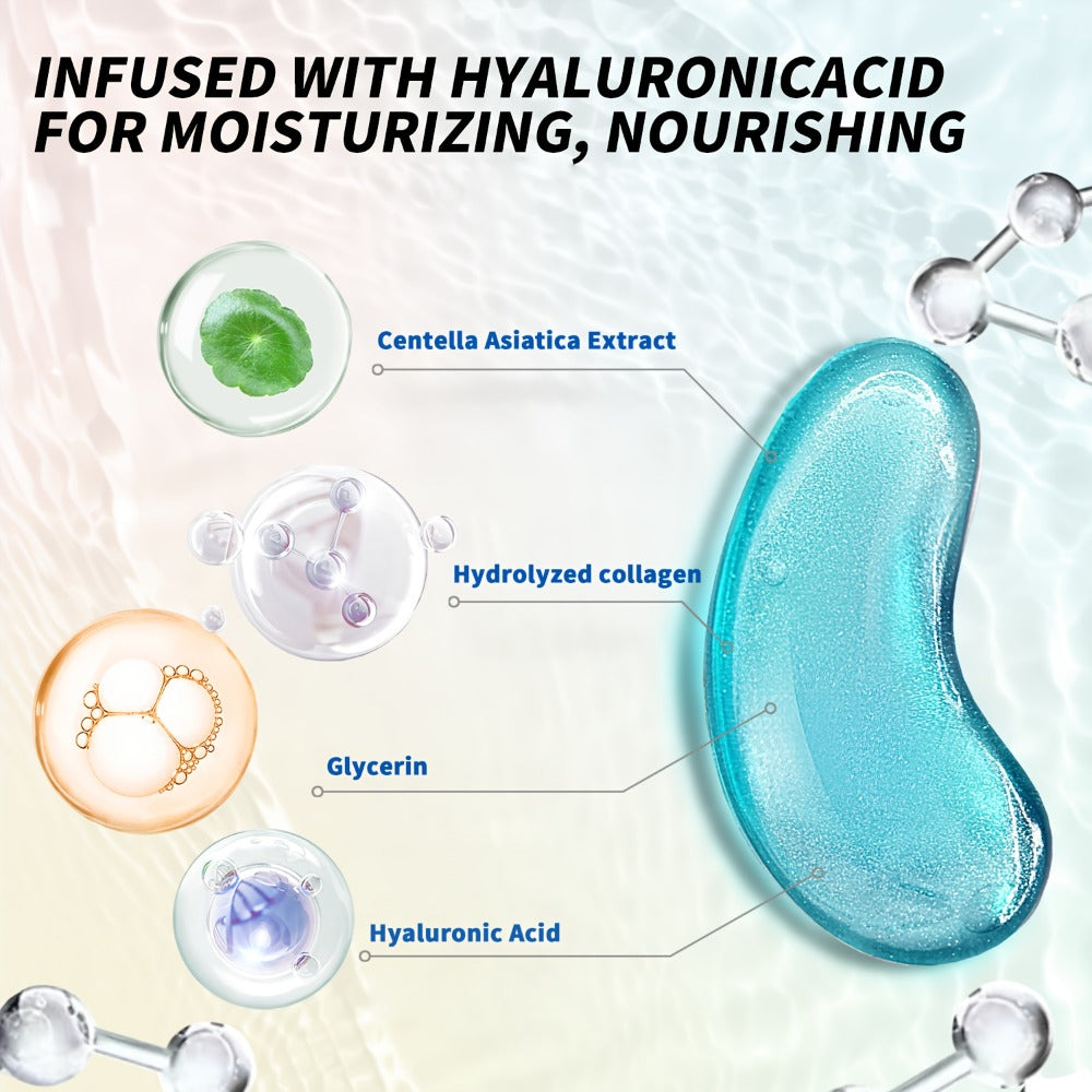 Hyaluronic Acid Eye Mask 25pcs – Collagen & Glycerin Under Eye Patches for Dark Circles, Puffiness & Deep Hydration, Korean Skincare Jelly Eye Patches Gift for Women All Skin Types