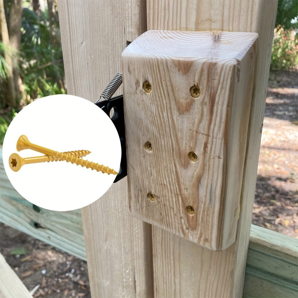 400pcs #10 x 3-1/2" Torx Wood Screws Rust Resistant Yellow Ceramic Coating – Flat Head Fully Threaded Self-Tapping Screws for Wood Fastening Decking & Construction