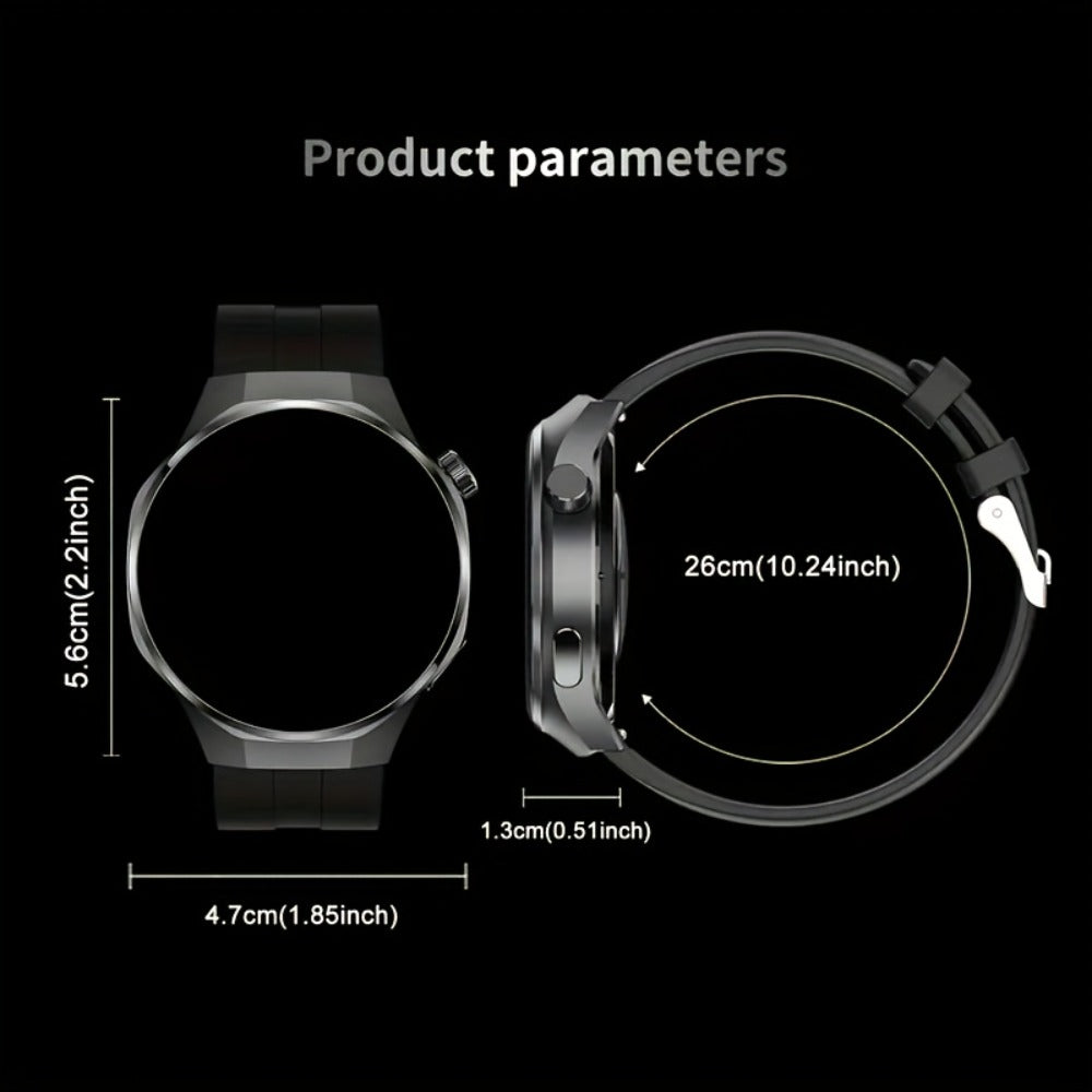 Hexagonal Bezel Smartwatch for Men HD TFT Display 150+ Sports Modes AI Voice Control 100+ Watch Faces Wireless Calling Weather Forecast Activity Tracker Compatible with Android iOS – Black Silver