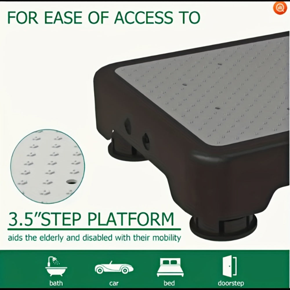 Step Stool Anti-Slip Heavy Duty – Portable Mobile Stepping Stool with Textured Non-Slip Surface & Sturdy Base | Indoor Outdoor Use for Elderly, Bathroom, Toilet, Stairs & Standing Assistance