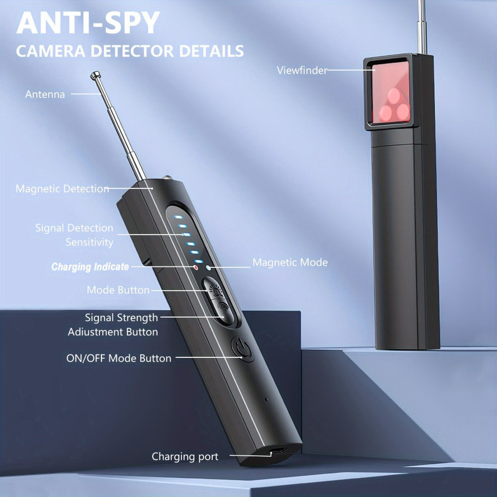 Hidden Camera Detector & Anti-Spy Bug Detector – Portable RF Signal Scanner Finds Wireless Wired GPS Pinhole Infrared Night Vision Cameras, Hotel Travel Privacy Security Device