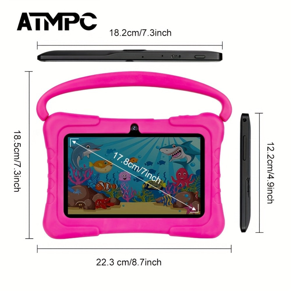Kids Tablet 7 Inch Android 11 with Iwawa App, Parental Controls, 3GB RAM 32GB ROM, 2.4G WiFi Bluetooth, Learning Tablet for Boys & Girls, Educational Toy Gift for Toddlers Ages 3-10, Red & Blue