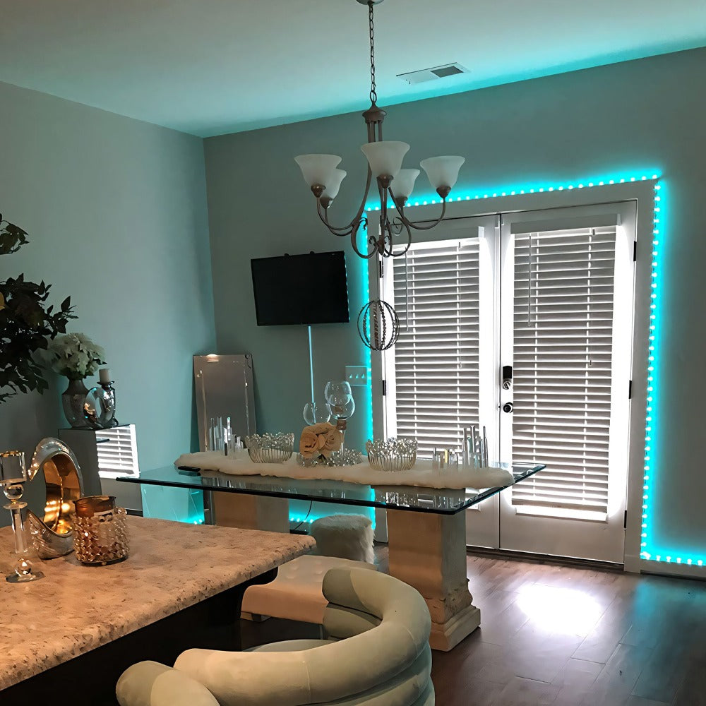 RGB LED Smart Light Strip 200FT Music Sync Color Changing – 44-Key Remote, Multi-Color Adjustable, Adhesive Install | Living Room, Bedroom, Gaming Room & Home Decoration