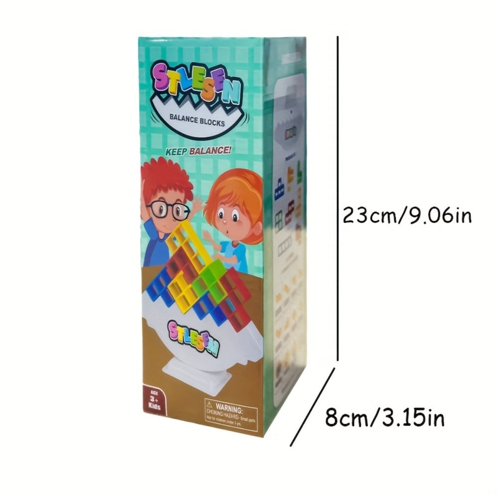Balancing Stacking Blocks Game Set, Tumble Tower Family Game in 16 to 68 Piece Sizes