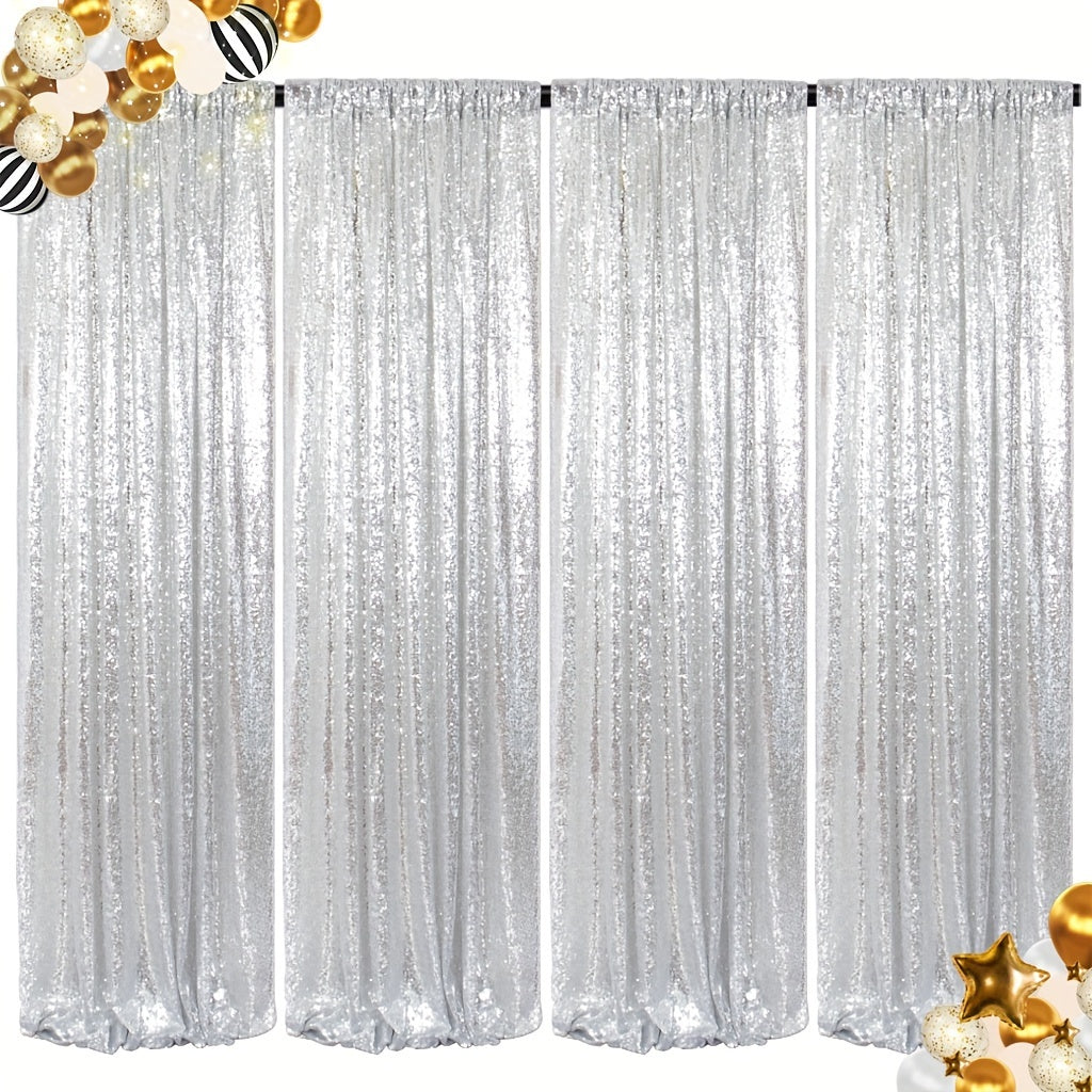 Sequin Backdrop Curtains 2FTx8FT Glitter Photography Background Panels for Party Wedding Birthday Stage Decoration Gold Yellow Shimmer Curtain Set 4 6 10 Panels Available