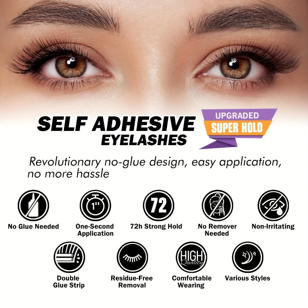 Invisible 2-Strip Tape Lash Clusters 156Pcs — Pre-Glued Self-Adhesive Eyelash Extensions, No Glue No Sticky Residue, Volume Mixed Longer-Lasting DIY Cluster Lashes for Women Sensitive Eyes