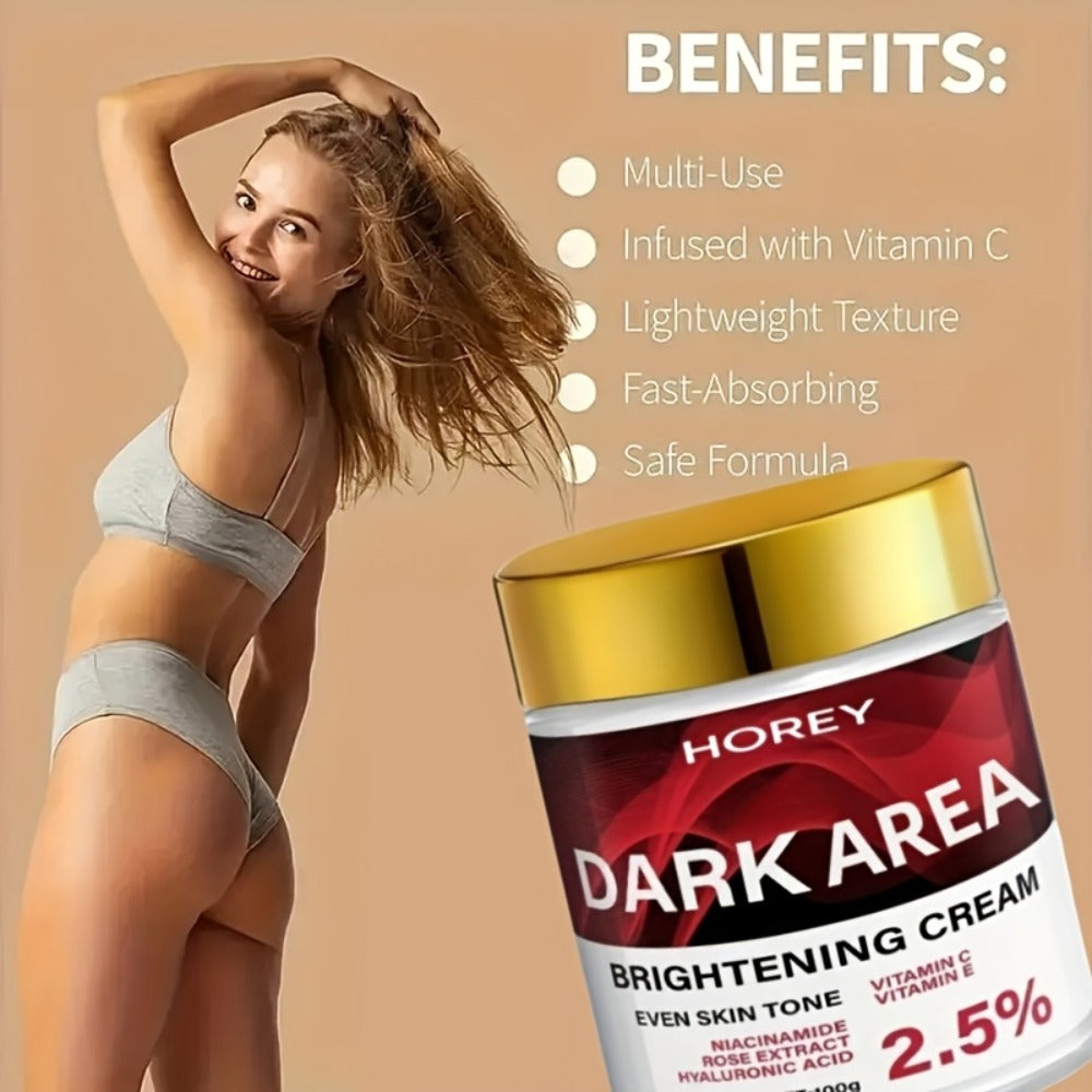 Vitamin C Brightening Face Cream with Glutathione & Vitamin E - Advanced 2.5% Formula, Fades Dark Spots & Evens Skin Tone, Deep Moisturizing for All Skin Types, 100g Daily Glow Skincare