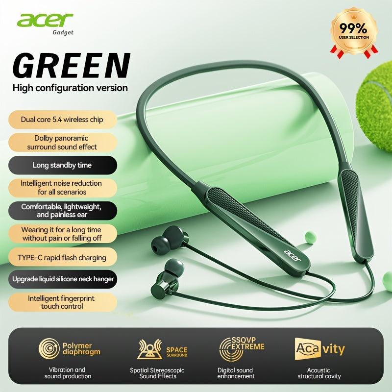 Acer TWS Wireless Earbuds Gaming Mode Low Latency, Noise Isolation Stereo Sound USB-C Charging Long Battery Life, Compatible with iPhone Android Smartphones Tablets for Gaming Workouts Flights Travel