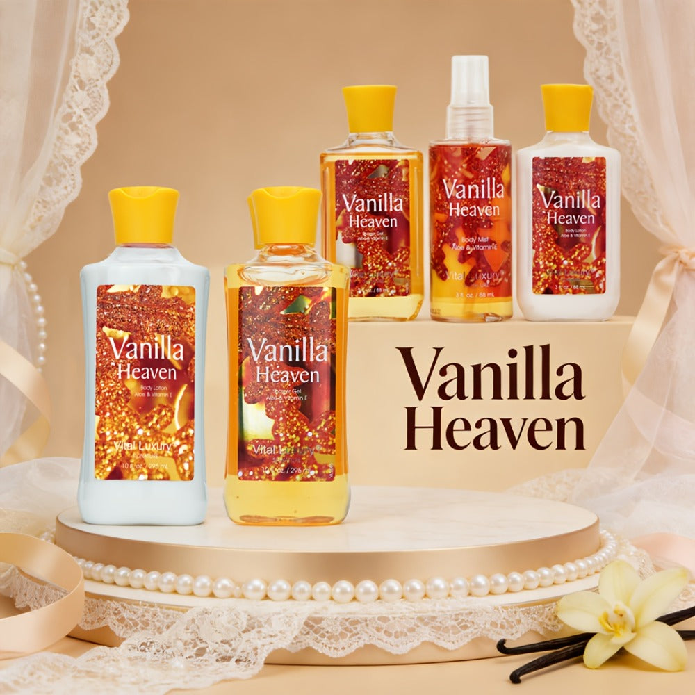 Vanilla Body Lotion Set with Glycerin — Nourishing Moisturizer for Women & Men, Lasting Vanilla Fragrance, 3 oz Travel Size & 10 oz Home Size, Couple Skincare Gift for Birthdays & Holidays