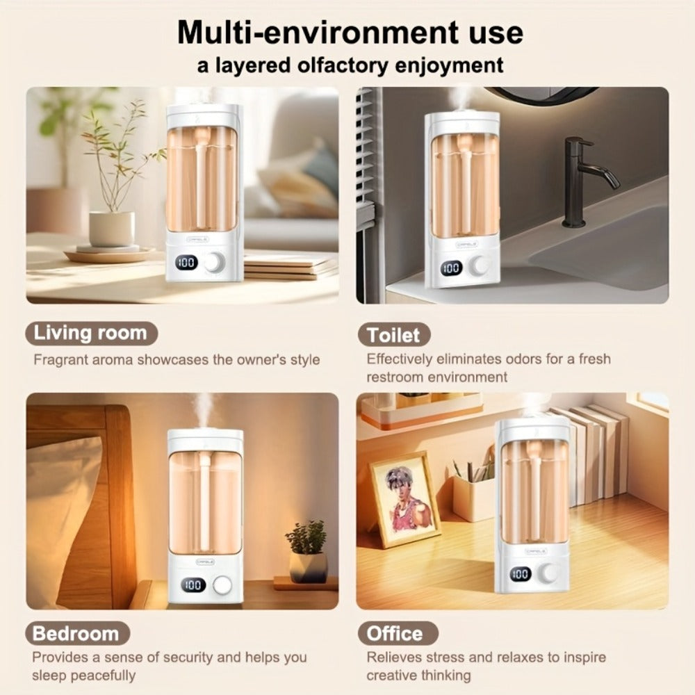 300ml Essential Oil Diffuser 100-Level Mist Control USB Rechargeable – Ultrasonic Soundwave, Auto Shut-Off, Whisper-Quiet Aromatherapy Diffuser for Home Office Bedroom Pet Room, Bundle with Essential Oils