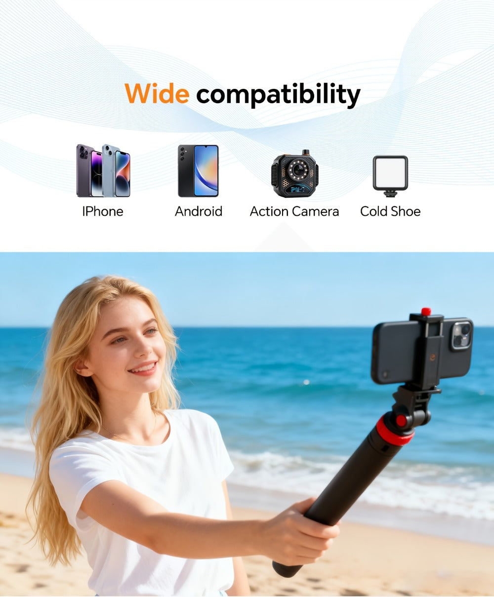 83 Inch Tall Phone Tripod Adjustable with Wireless Remote & Stable Base – Upgraded Extra-Tall Retractable Stand for iPhone 17/15/14, Android & Camera, Live Streaming, TikTok & Short Video Content