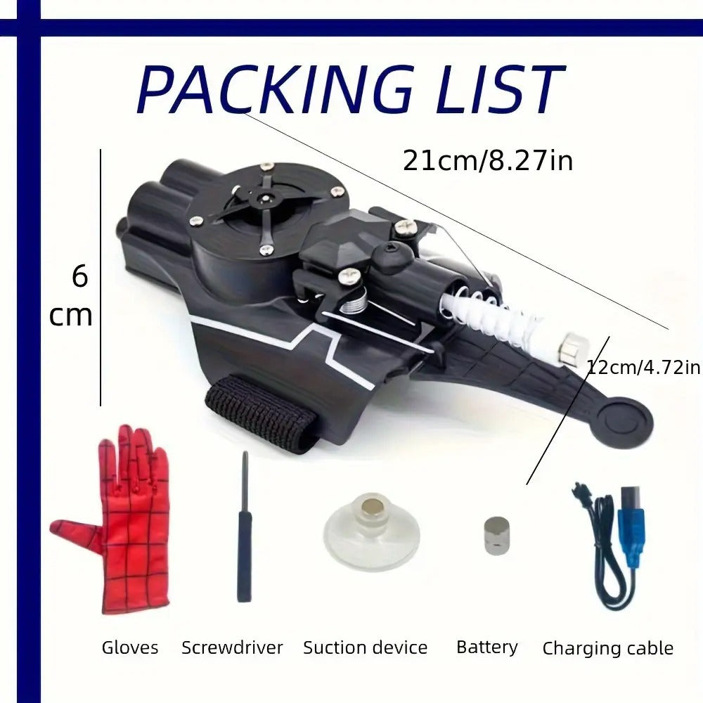 Spider Web Shooter Wrist Toy with Launcher, Suction Cup & Gloves