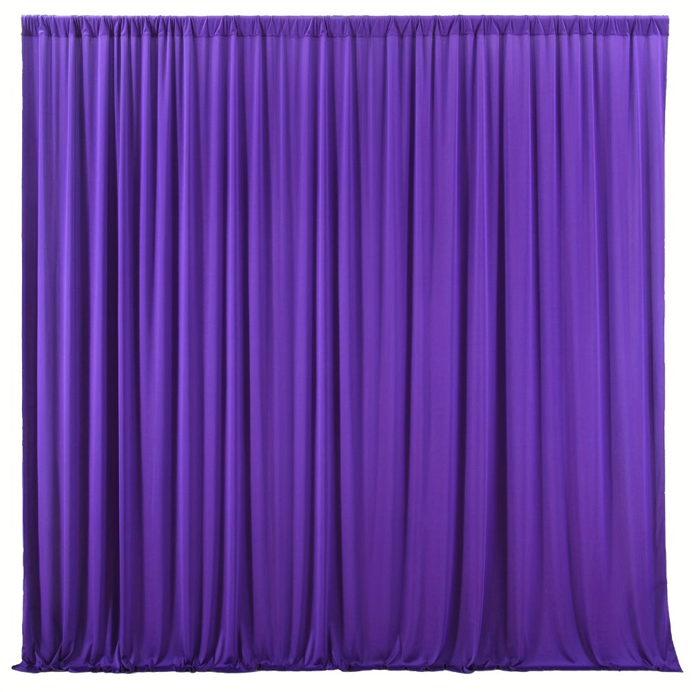 10x10Ft Polyester Photography Backdrop 2-Pack – Photo Booth Background Curtain for Party, Birthday, Wedding, Holiday, Stage & Exhibition Decoration, Wrinkle-Free, Machine Washable, Easy Pole Install
