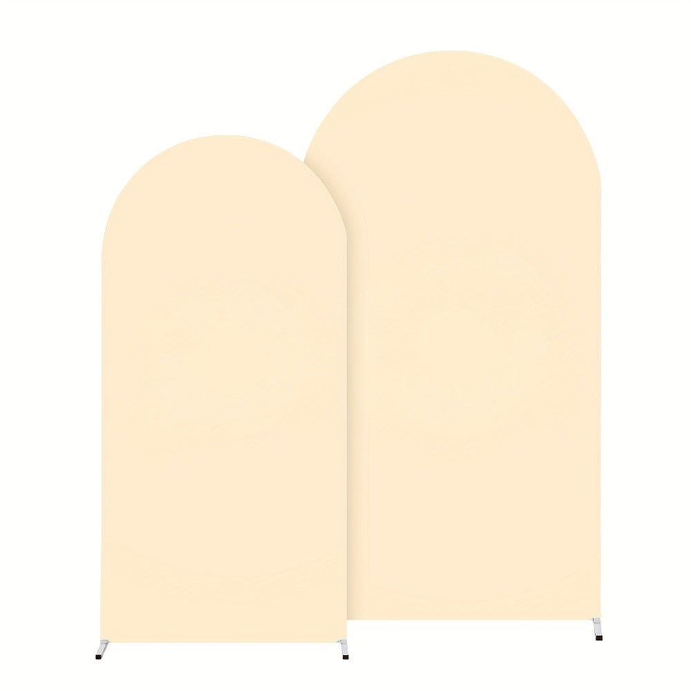 Wedding Arch Cover 2pcs Stretchable Wrinkle-Free Polyester Tight-Fit Arch Banner Covers with Zipper for Wedding Ceremony Birthday Gender Reveal Bridal Shower Graduation Party Decor